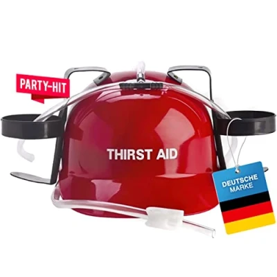 Abbildung von Goods+Gadgets Getränkespender Trinkhelm Bier Helm, Saufhelm Bierhalter Partyzubehör