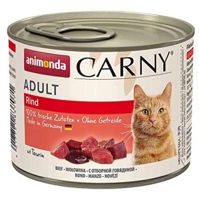 Abbildung von Carny Katzen Nassfutter Rind pur (6 x 200g), von animonda ohne Getreide und Zucker, mit frischen fleischlichen Zutaten