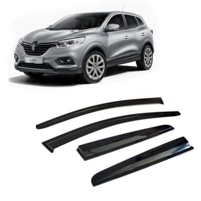 Abbildung von Rumplex Windabweiser Luftabweiser Regenabweiser Seitenfensterabweiser Kompatibel mit Renault Kadjar 2015 2021 Autofenster Regenschutz Anklebbare Deflektoren 4 Stück