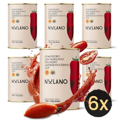 Abbildung von DELICRET 12x 400g NOLANO San Marzano Tomaten DOP ganz &amp; geschält Pizzatomaten + NEAPOLITANISCHE PIZZA REZEPTE (6x 400g)