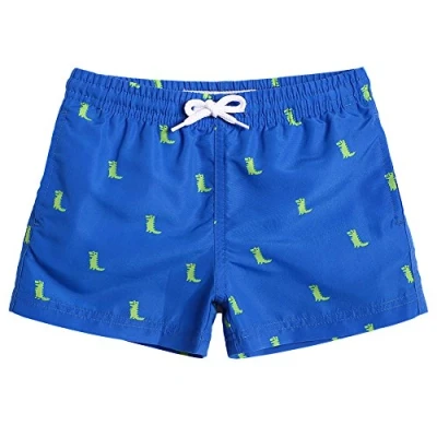 Abbildung von MaaMgic Kleine Jungen Badeshorts Schnelltrocknend Boardshorts mit Mesh Futter Taschen und Verstellbarem Tunnelzug MEHRWEG, 3 Jahre, Dinosaurier Blau