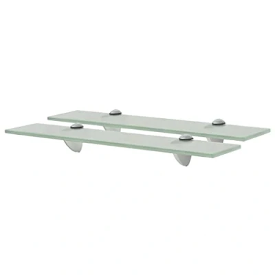 Abbildung von vidaXL 2X Regal Schwebend Wandregal Glasregal Glasboden Glasablage Badablage Wandablage Badregal Ablage Regale Bad Glas 50x10cm 8mm Schwarz