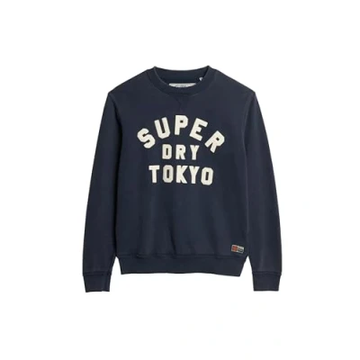 Abbildung von Superdry Vintage Athletic CREW Sweatshirt, Herren, Größe: Large, Rich navy