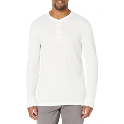 Abbildung von Amazon Essentials Herren Langärmeliges Waffel Henley, Normale Passform, Weiß, L
