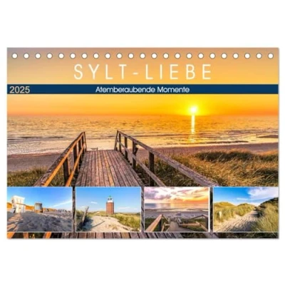 Abbildung von SYLT LIEBE Atemberaubende Momente (Tischkalender 2025 DIN A5 quer), CALVENDO Monatskalender