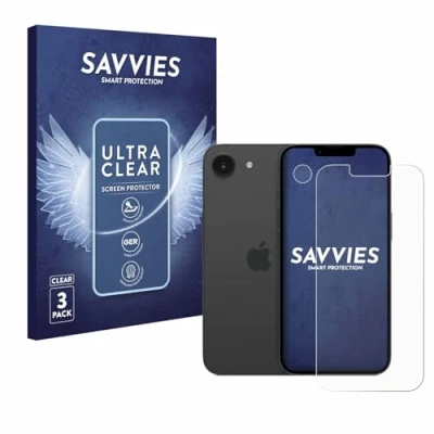 Abbildung von Savvies 6 Stück Schutzfolie für Apple iPhone 16e (Display+Kamera) Displayschutz Folie Ultra Transparent