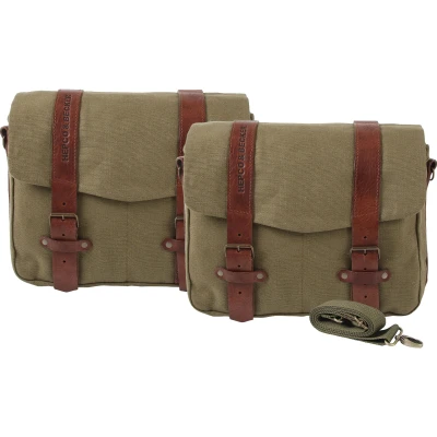 Abbildung von HEPCO&amp;BECKER H&amp;B Motorrad Satteltaschen für Taschen Satteltasche Legacy Canvas C Bow Paar LL 22 Liter grün, Unisex, Multipurpose, Ganzjährig, Baumwolle