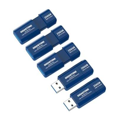 Abbildung von Gigastone Z80 USB 3.2 Gen2 Stick 256 GB, 5 Stück, R/W 1000/800 MB/s HPC Rechnung, hohe Leistung, einziehbar ohne Kappe, kompatibel mit 2.0 / 3.0 3.1 Schnittstelle