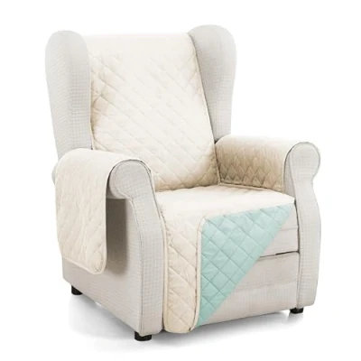 Abbildung von Martina Home Sofaüberwurf gepolstert, wendbar, Bernstein, 1 Sitzer, Beige/Aquamarin