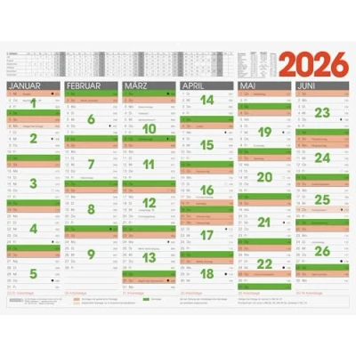 Abbildung von 3 x Brunnen Tafelkalender XL 65x50cm 2026
