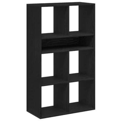 Abbildung von vidaXL Bücherregal Schwarz 66x31x112 cm Holzwerkstoff, Lagerschrank, Lagerregal, Aufbewahrungsregal, Bücherregal, Würfel Standregal