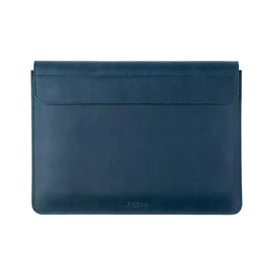 Abbildung von FIXED Oxford Lederhülle für MacBook Air 13 Zoll Retina, iPad und andere Geräte: Handgefertigte Laptoptasche aus italienischem Rindsleder, Hülle mit Magnetverschluss, weiches Innenfutter, Blau