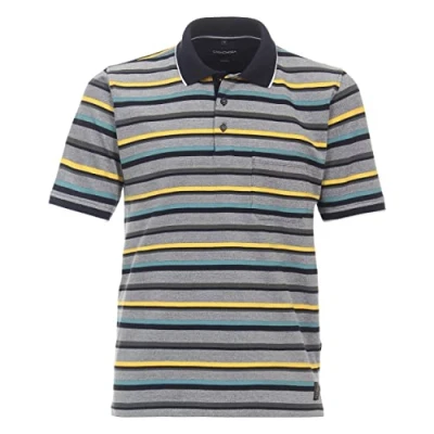 Abbildung von Casamoda Gestreift Poloshirt, Herren, Größe: Large, Türkis