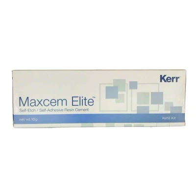 Abbildung von Maxcem Elite Refill weiß 2 x 5 g Spritze, 18 Automisch Spritzenaufsätze, 8 intraoral Spitzen, 1 Anleitung