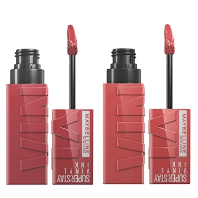 Abbildung von Maybelline New York Superstay Vinyl Ink Lip Color Birralle 35 Cheeky 40 Witty Finish Bright 2 Lippenstifte with Precision Applicator