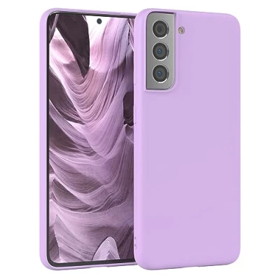 Abbildung von EAZY Case Silikonhülle für Samsung Galaxy S21 5G Hülle Silikon Lila weich stoßfeste Handyhülle Schutzhülle mit Kameraschutz Dünn Premium Schutz Cover TPU Phone Bumper in Violett