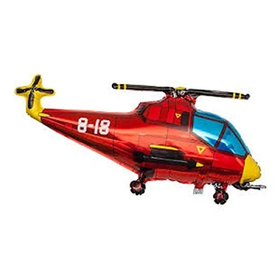 Abbildung von Ballonim® Helikopter rot ca. 80cm Luftballons Folienballon Party DekorationGeburtstag