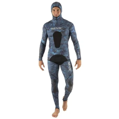 Abbildung von SEAC Blue Moon, Tauch und Apnoe Neoprenanzug, zweiteilig, Camouflage Blau, L