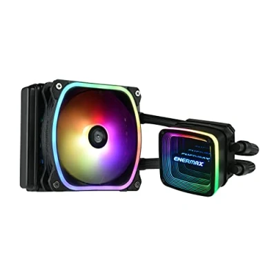 Abbildung von ENERMAX AQUAFUSION ADV ARGB 120mm AIO CPU Wasserkühlung Dual Chamber für Intel LGA1700/AMD AM5 Support 250W+ TDP (1x SquA RGB 120 PWM Lüfter); ELC AQFA120 SQA, schwarz