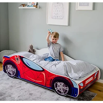 Abbildung von Kids Collective Kinderbett Jugendbett Spider 70x140, 80x160 cm mit Rausfallschutz, Autobett, Lattenrost und Rausfallschutz