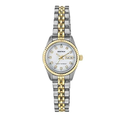 Abbildung von Armitron Armbanduhr mit echtem Kristallbesatz für Damen, 75/2475