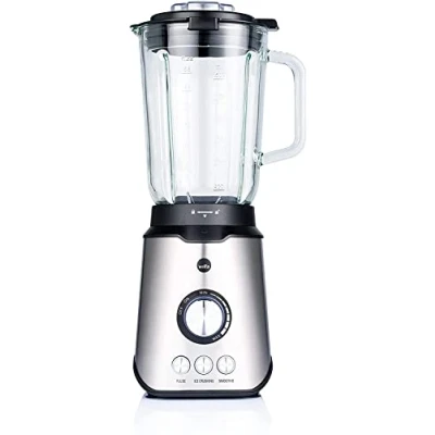Abbildung von Wilfa SMOOTH Standmixer 1,5l Glaskrug 1.000 Watt manuelle Geschwindigkeitsregelung 3 Programme Auto Abschaltung (silber)