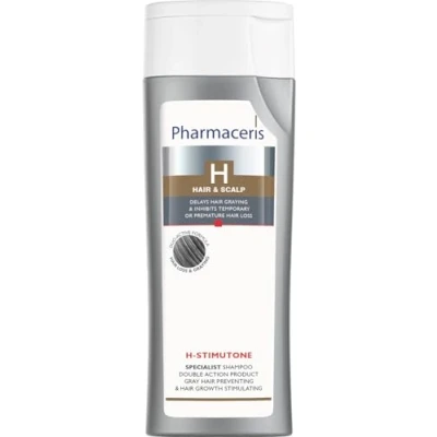 Abbildung von Pharmaceris H Stimutone Shampoo gegen Ergrauen und Haarausfall, Tiefenreinigung verbessert den Zustand der Haare, spendet Kopfhaut Feuchtigkeit, Für Damen Herren 250 ml