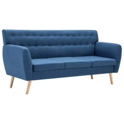 Abbildung von vidaXL Sofa 3 Sitzer Stoffbezug Blau Polstersofa Loungesofa Sitzmöbel Couch