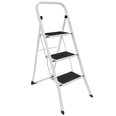 Abbildung von Home Vida Leiter mit 3 Stufen, Stahl, tragbar, klappbar, robust