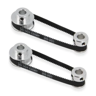 Abbildung von TUZUK 2 teiliges Set GT2 Synchronrad 20 und 36 Zähne, 5 mm Bohrung, Aluminium Zahnriemenscheibe mit Stück Länge, 200 Breite, 6 Riemen (20 36T 5B 6)