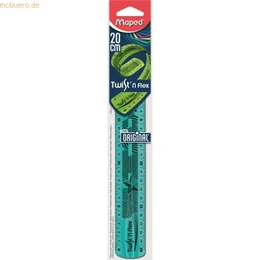 Abbildung von 20 x Maped Lineal Twist&#039;n Flex cm farbig sortiert in Blisterverpack