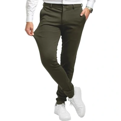 Abbildung von Performance Pants Herren Dunkelgrün (Größe 34W/34L) Stilvolle Hosen Stretch Chino Hose Anzughose Modische Praktische Männer für Business &amp; Freizeit