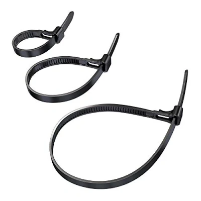 Abbildung von KabelDirekt Kabelbinder 3er Pack wiederverschließbar mit hoher Zugfestigkeit (lösbare und wiederverwendbare Mehrweg für nachhaltigen Einsatz, schwarz) 3x40 Stück, 150, 200mm x 7,4mm