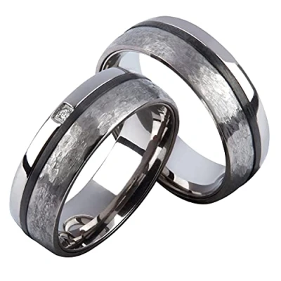 Abbildung von Eheringe aus Titan Carbonringe mit Diamant 1,3 oder 5 Stück, Partnerringe, Trauringe, Hochzeitsring, Verlobungsinge kostenloser Gravur und Etui 9040