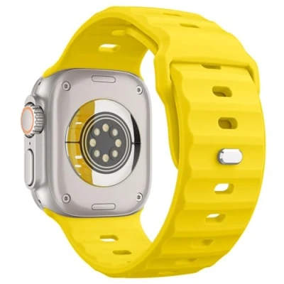 Abbildung von MoKo Ozean Armbänder Kompatibel mit Apple Watch Ultra2 Armband 49mm 46mm 45mm 44mm 42mm für Herren Damen,Wasserdicht Silikon Sport iWatch Serie 10 9 8 7 6 5 4 3 SE Ultra 2,Gelb