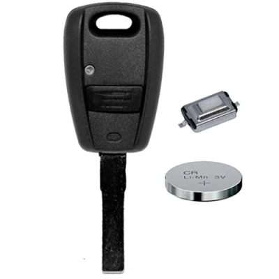 Abbildung von Auto Schlüssel Funk Fernbedienung 1x Gehäuse + Rohling SIP22 Mikrotaster CR2032 Batterie für FIAT