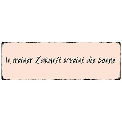 Abbildung von Interluxe METALLSCHILD Blechschild IN MEINER Zukunft SCHEINT DIE Sonne Weisheit Lebensweise Dekoration Geschenk Spruch Motivation Dekoschild