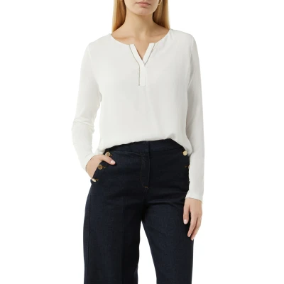 Abbildung von comma Langarmshirt, Damen, Größe: 46, Weiß