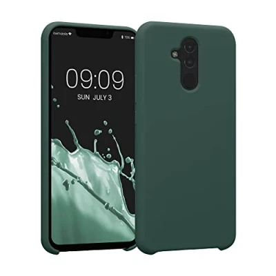 Abbildung von kwmobile Hülle kompatibel mit Huawei Mate 20 Lite Silikon Handy Case Handyhülle weiche Oberfläche kabelloses Laden Moosgrün