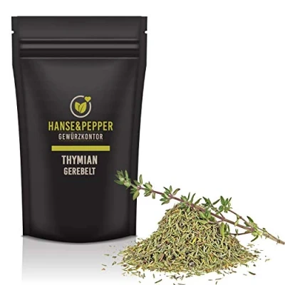 Abbildung von 100g Thymian getrocknet gerebelt besonders aromatisch ohne Zusätze natürlich vom Hanse&amp;Pepper Gewürzkontor Gourmet Serie
