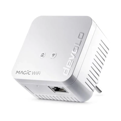 Abbildung von devolo WLAN Powerline Adapter, Magic 1 WiFi mini Erweiterungsadapter bis zu 1.200 Mbit/s, Mesh Verstärker, 1x LAN Anschluss, dLAN 2.0, weiß