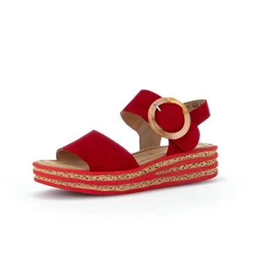 Abbildung von Gabor Damen Riemchensandalen, Frauen Sandaletten,Best Fitting,Sommerschuhe,Freizeitschuhe,offene Schuhe,Strandschuhe,bequem,Rubin,40 EU / 6.5 UK