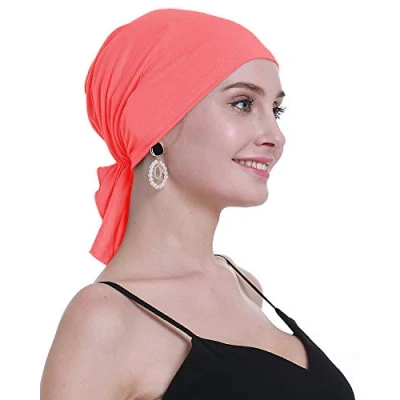 Abbildung von osvyo Bambus Chemo Kopftuch für Frauen mit Haarausfall Krebspatienten Kopfbedeckung Turban in Versiegelter Verpackung MITTLERE ROSA
