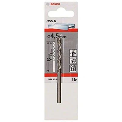 Abbildung von Bosch 2608585920 Metallbohrer HSS G Standardline DIN 338 4,5x47x80mm (2608585920)