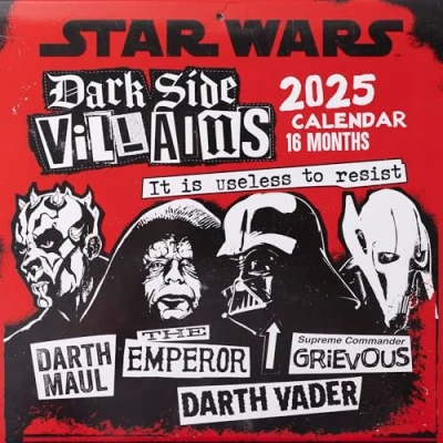 Abbildung von Pyramid Star Wars Villains 2025 Broschürenkalender, 30x30cm, Kalender für Fans des Universums, Monatskalender mit den galaktischen Schurken, nachhaltig nur Papierumschlag