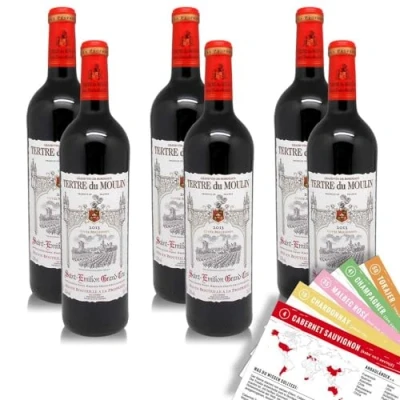 Abbildung von Tertre du Moulin Saint Émilion Grand Cru, trocken, sortenreines Weinpaket + VINOX Winecards (6x0,75l)