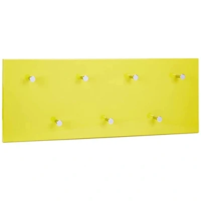 Abbildung von HAKU Möbel Wandgarderobe Chrom, gelb, MDF, Metall Maße: B 80 cm x H 30 T 6 cm, Style: Modern