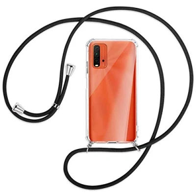 Abbildung von mtb more energy® Handykette kompatibel mit Xiaomi Redmi 9T (6.53&#039;&#039;) schwarz Smartphone Hülle zum Umhängen Anti Shock Full TPU Case
