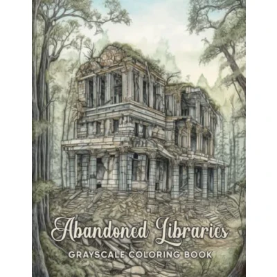 Abbildung von Abandoned Libraries Grayscale Coloring Book: Explore the Mysterious Beauty of with Over 25 Illustrations to Color and Unwind Your Mind