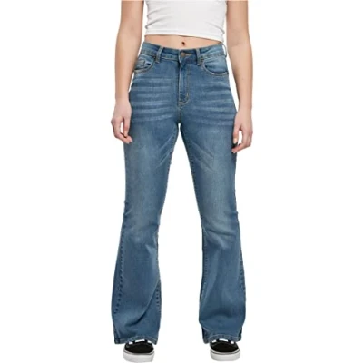 Abbildung von Urban Classics HIGH Waist Flared Jeans, Damen, Größe: 29, Midstone washed